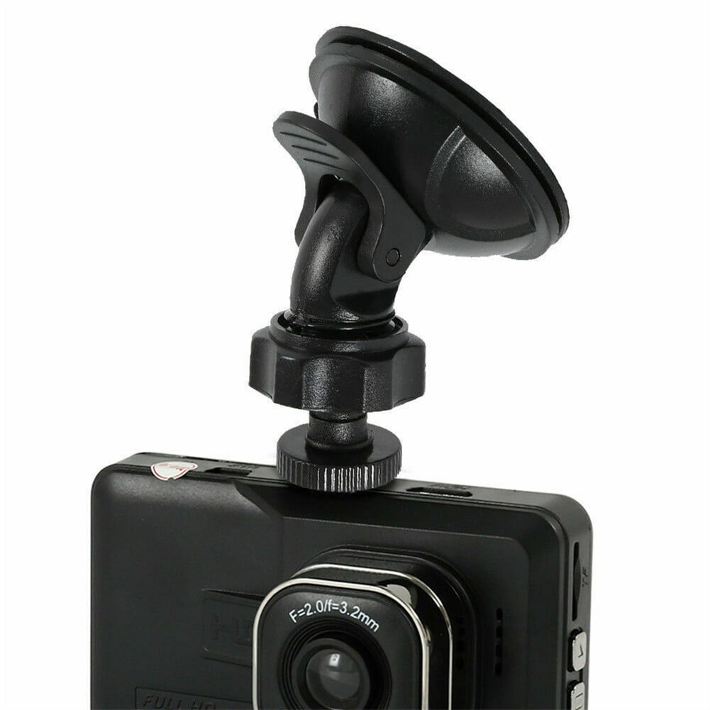 QIFEI 2Pcs Dash Cam Suction Mount, Car Mounted Recorder Bracket Dash Cam Holder Camera Stand Suction Cup with 4mm+6mm Screw Adaptor Black