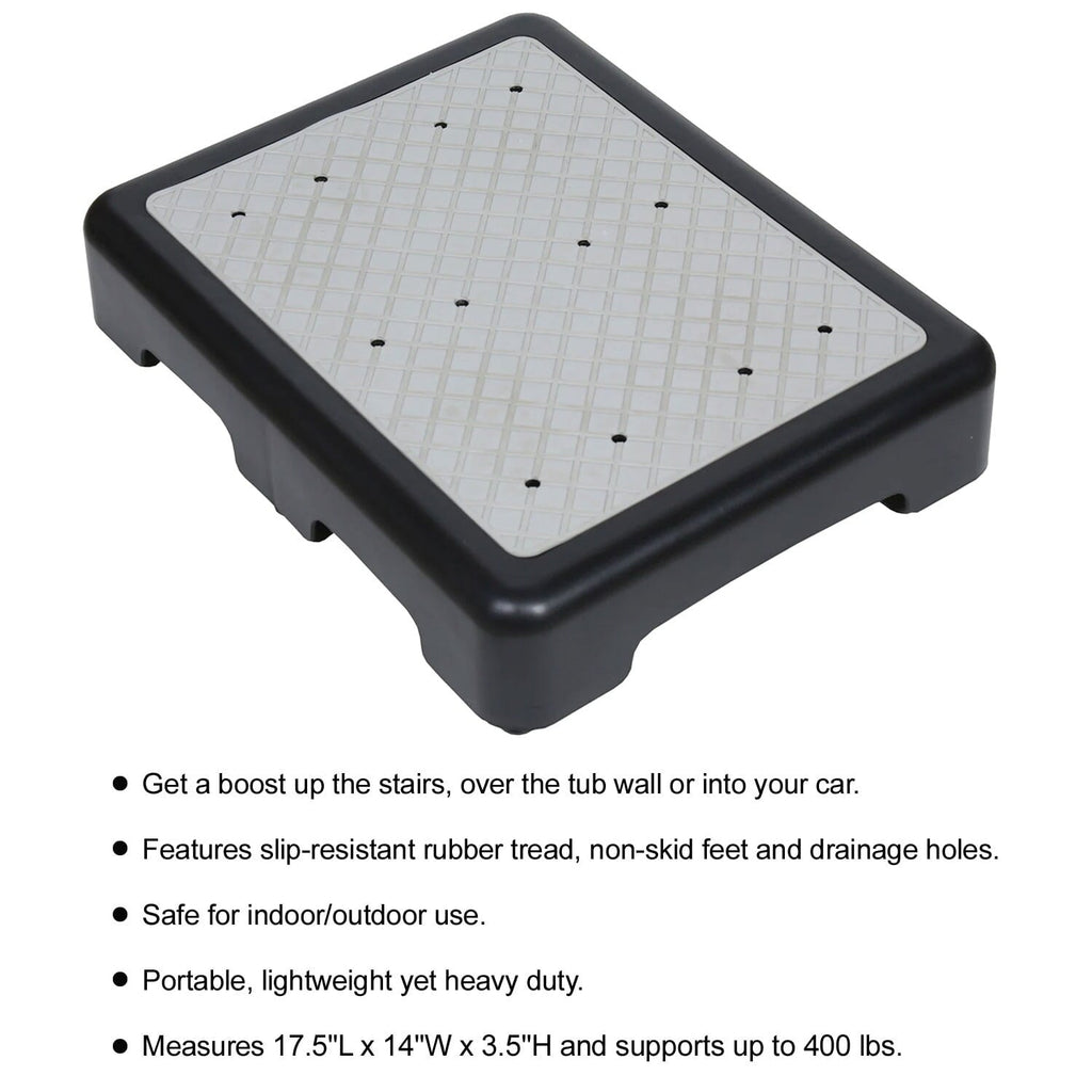Riser Step Stool  - 3 1/2"H Safety Half Step Platform - Indoor/Outdoor