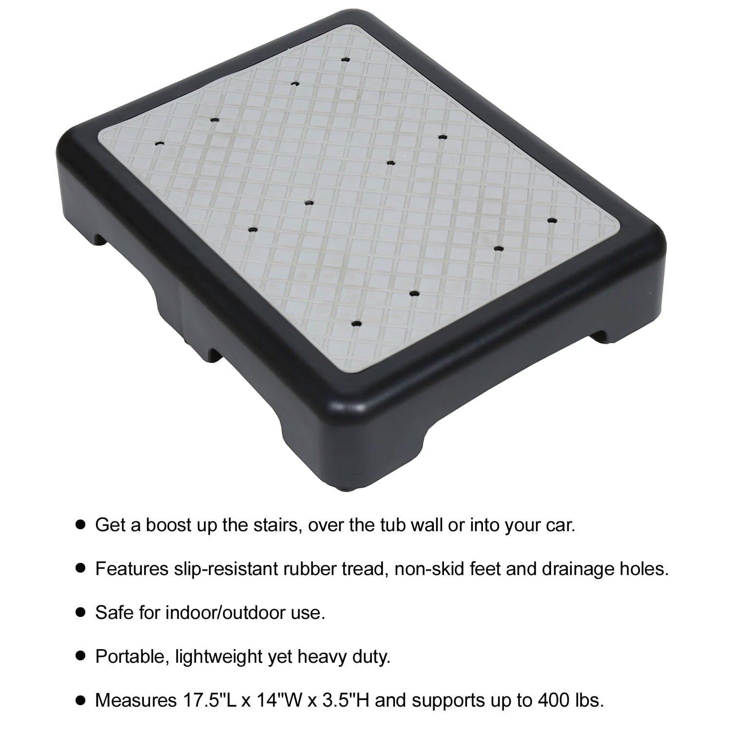 Riser Step Stool  - 3 1/2"H Safety Half Step Platform - Indoor/Outdoor