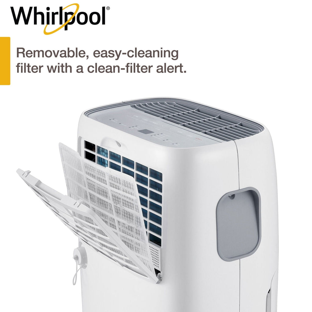 Whirlpool 20 Pt. 1,500 Sq. ft. Dehumidifier in White - Automatic Shut-off, Bucket Full Indicator