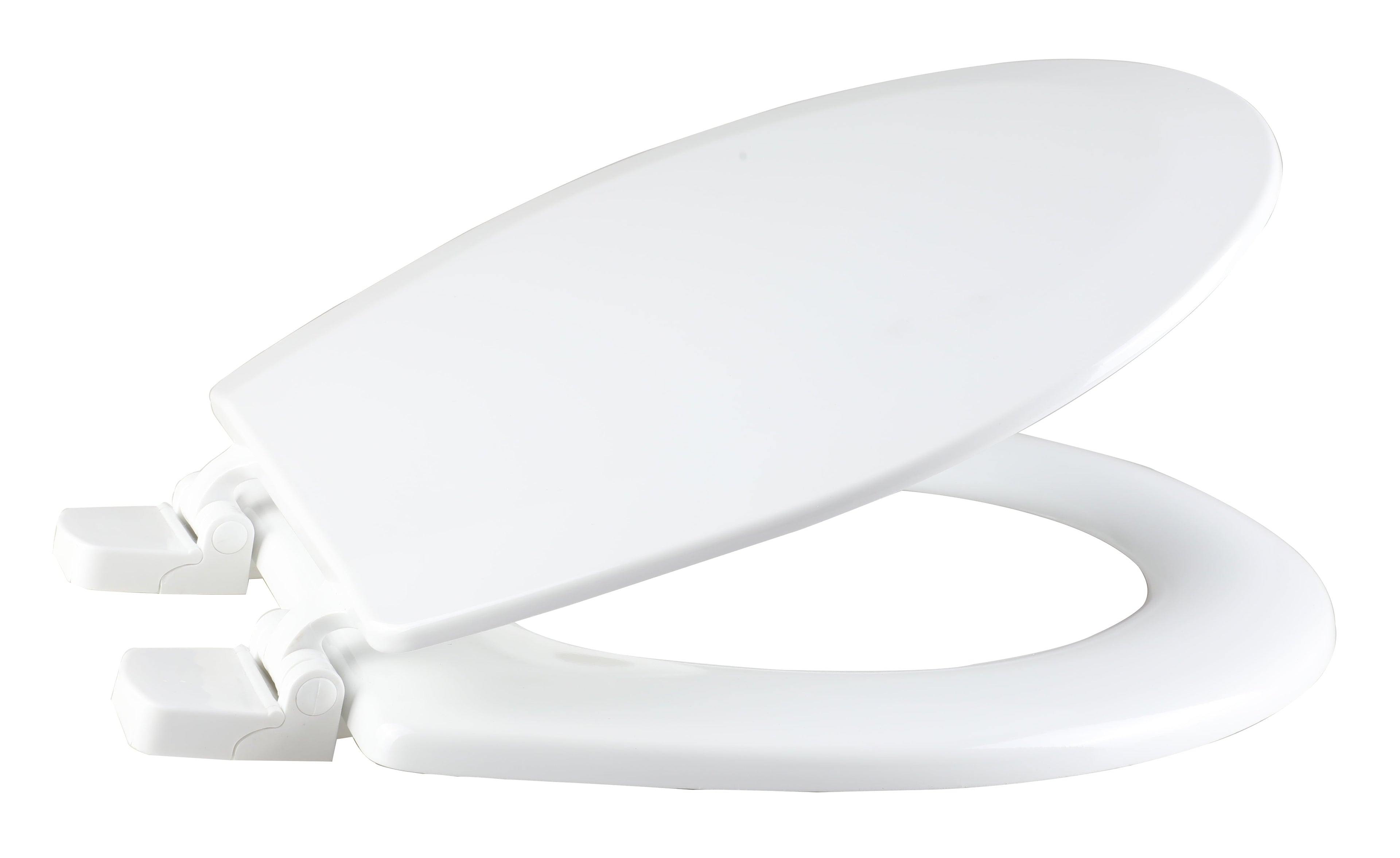 Mainstays Round Wood Beveled Edge Toilet Seat With Easy-off Hinges, White