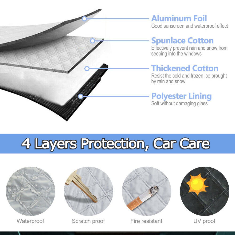 IC ICLOVER Winter Snow Cover & Car Rear Windshield with Magnetic Edge Shade Ice Frost Sun Rain Resistant Waterproof Windproof Dustproof for Outdoor Cars ,Suvs & Vans