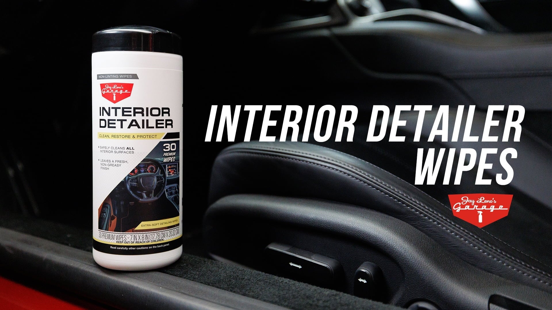 Jay Leno's Garage Interior Detailer Wipes (30 Count) - Clean & Protects Interior Car Surfaces