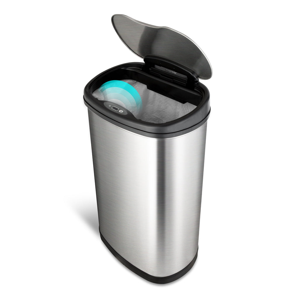 Nine Stars 13.2 Gallon Trash Can, Motion Sensor Kitchen Trash Can, Stainless Steel