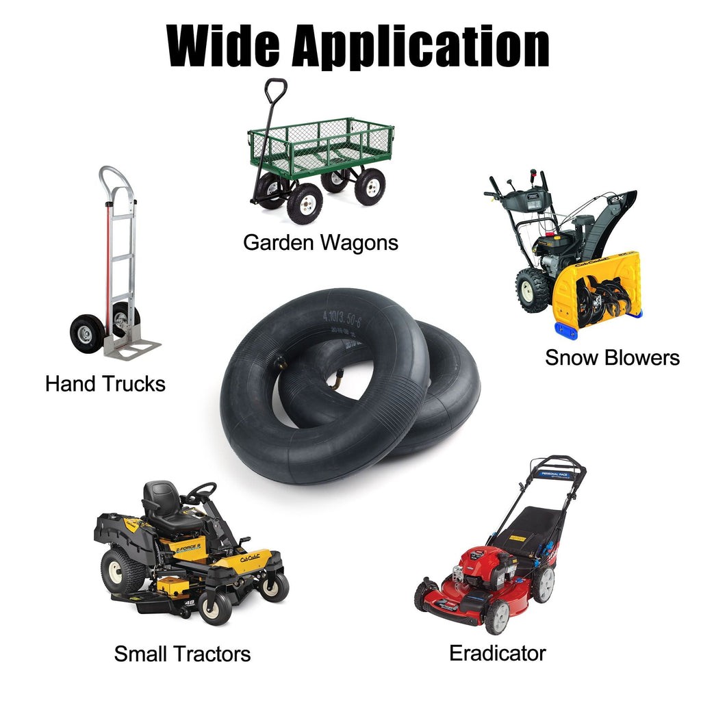 LotFancy 2Pcs 4.10/3.50-6 Inner Tube for Wheelbarrows, Snow Blowers, Wagons, 13 in