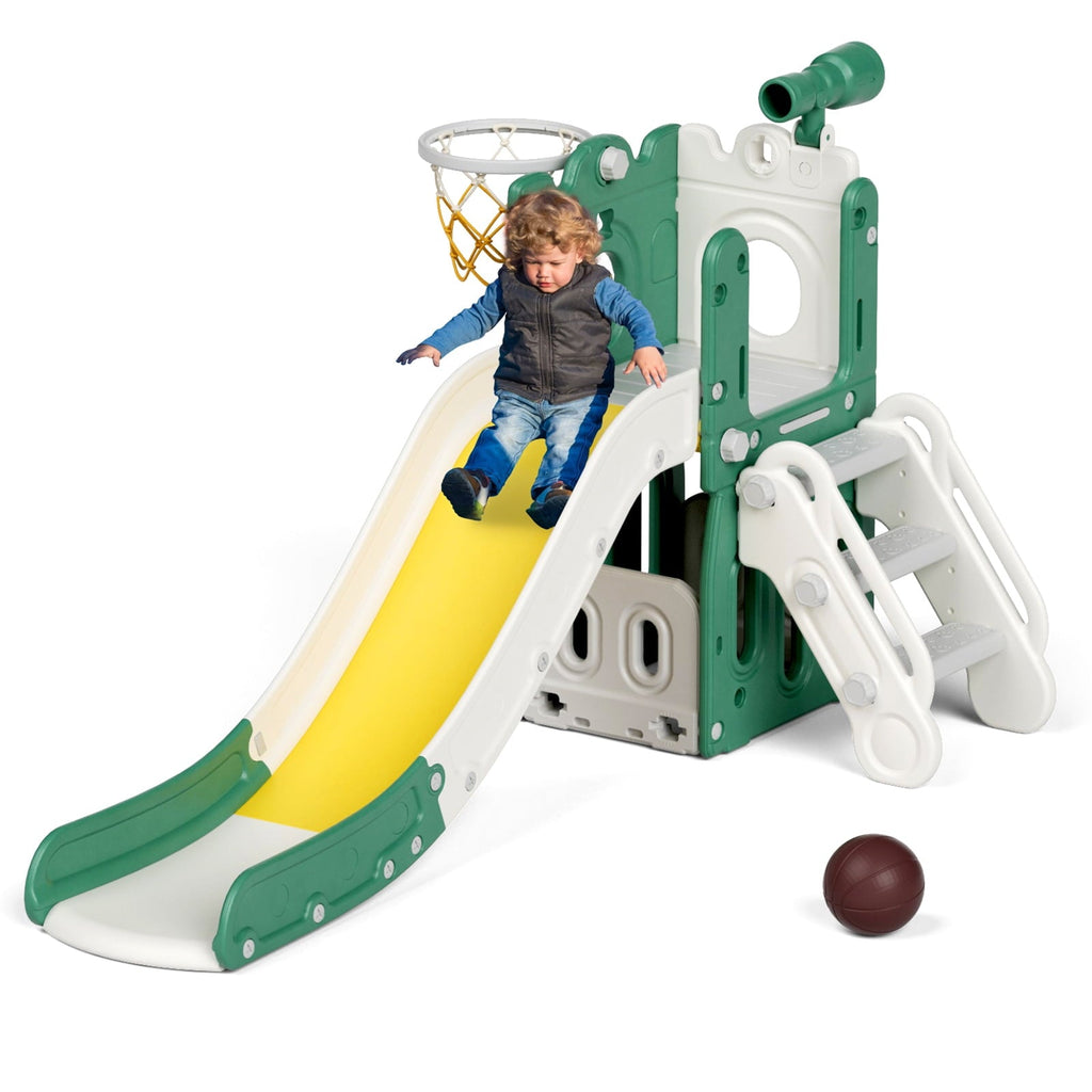 KORIMEFA Toddler Slide for Age 1-3 Outdoor Playset Indoor Playground Kids Slides for Backyard Baby Slide 6 in 1 Climber Slides