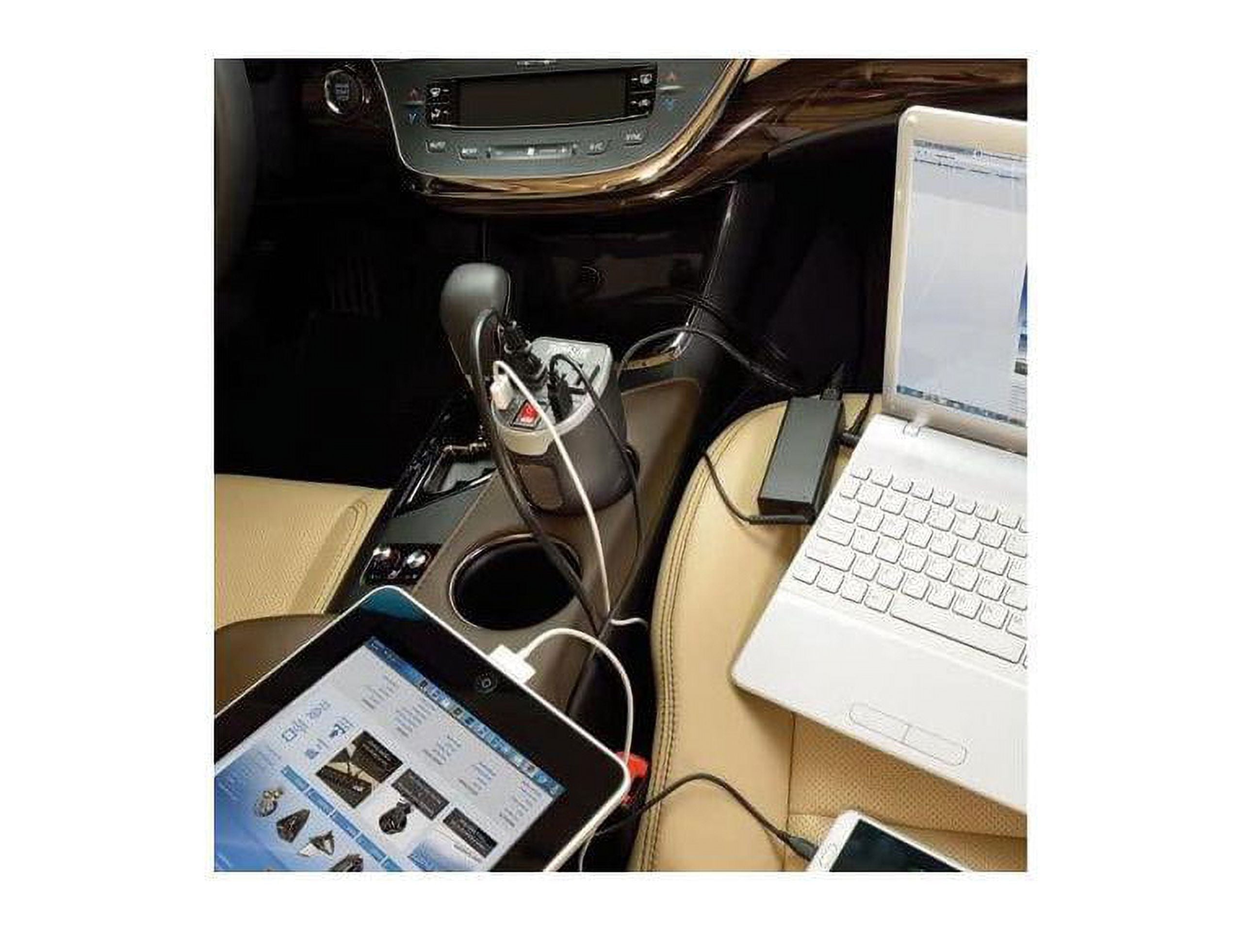 Tripp Lite 200W Car Power Inverter with 2 Outlets & 2 USB Charging Ports, Cup Holder Design (PV200CUSB)