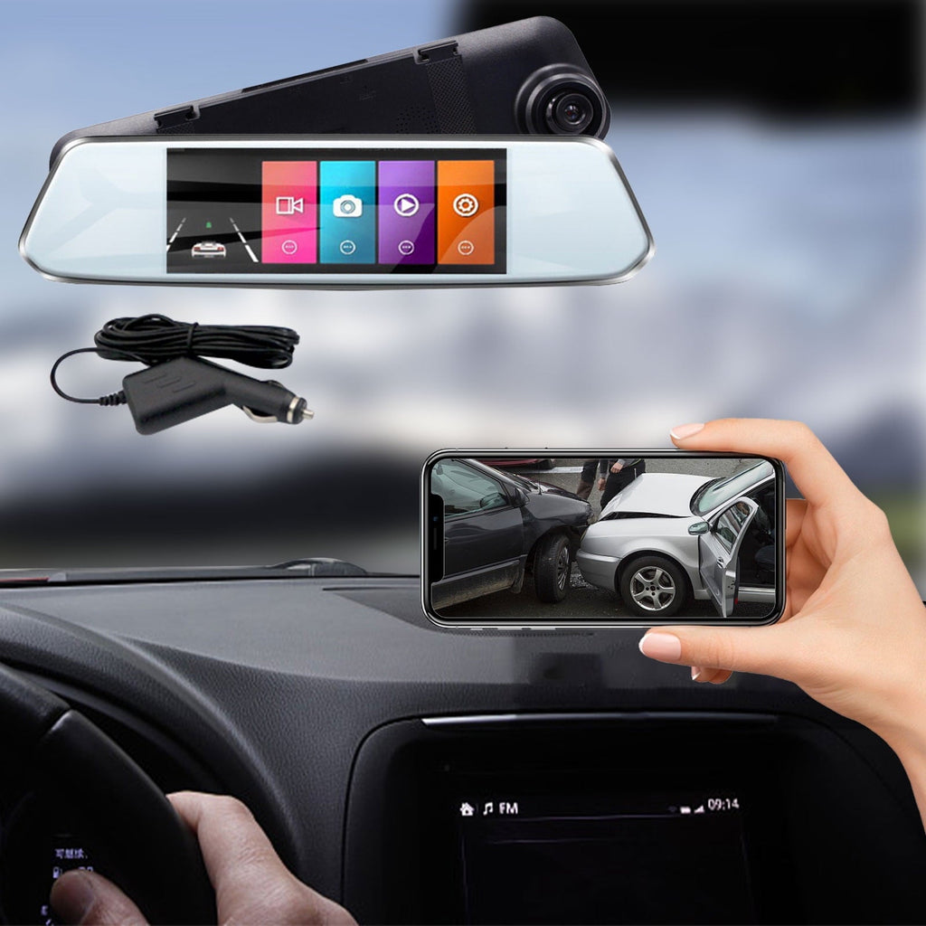 Cameland Car Accessories Mirror Dash Cam Backup Camera12 Inch, HD Smart Rearview Mirror For Cars & Trucks, Front And Rear View Dual Cameras, Night Vision, Parking Assistance Dash Cam on Clearance