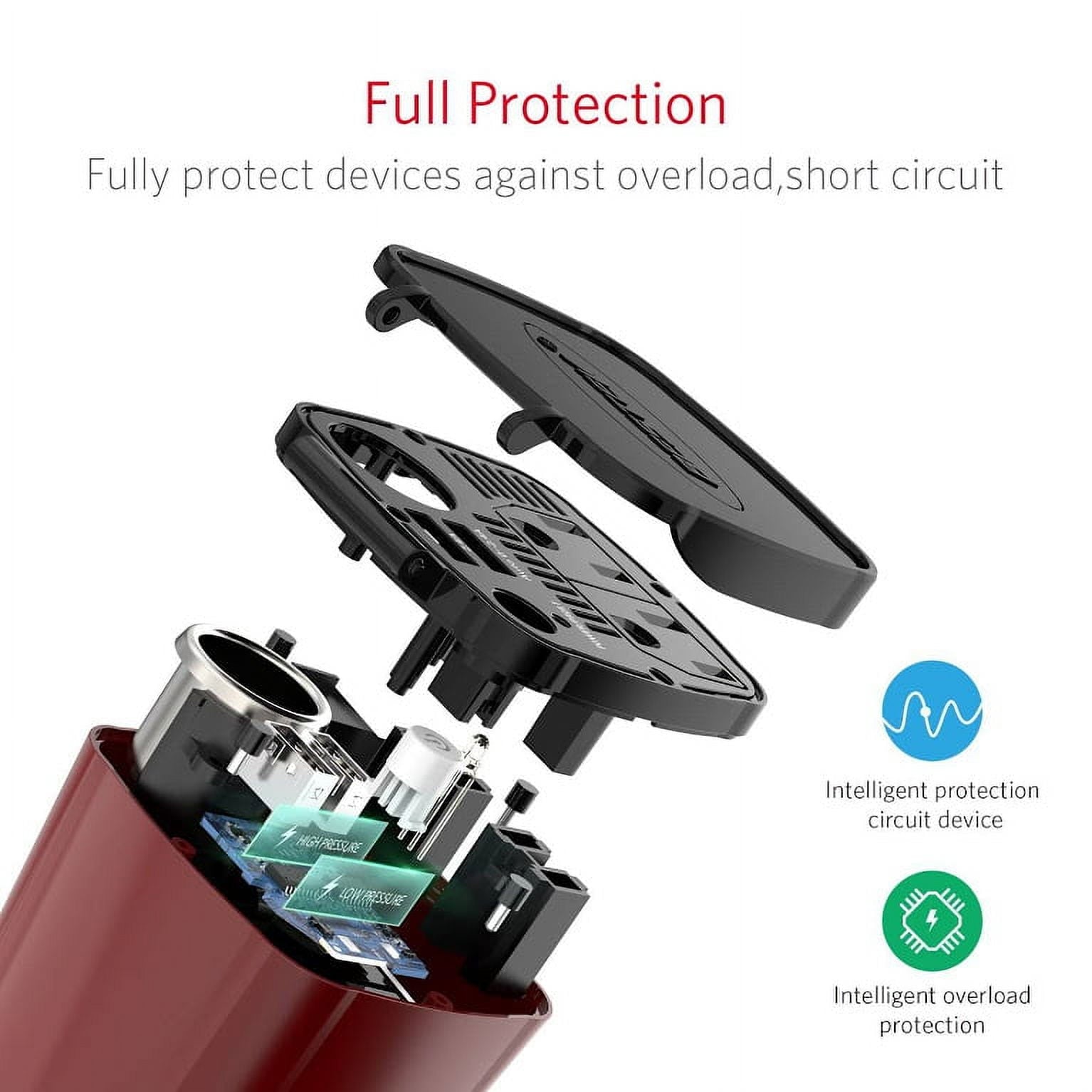 BESTEK 200W Power Inverter for Car with 2 AC Outlets and 4.5A Dual USB Ports Car Power Inverter Adapter with Car Cigarette Lighter Socket