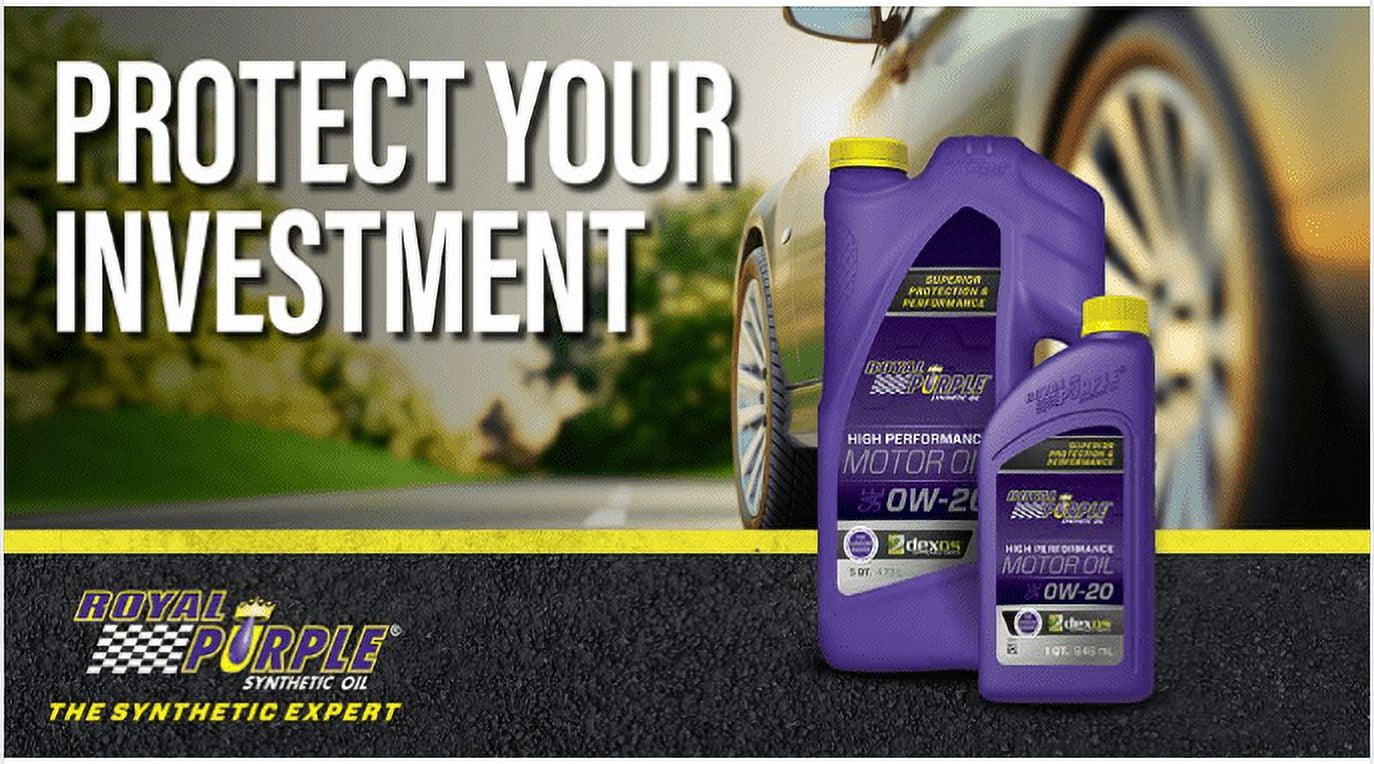 Royal Purple High Performance Motor Oil 0W-20 Premium Synthetic Motor Oil, 5 Quarts