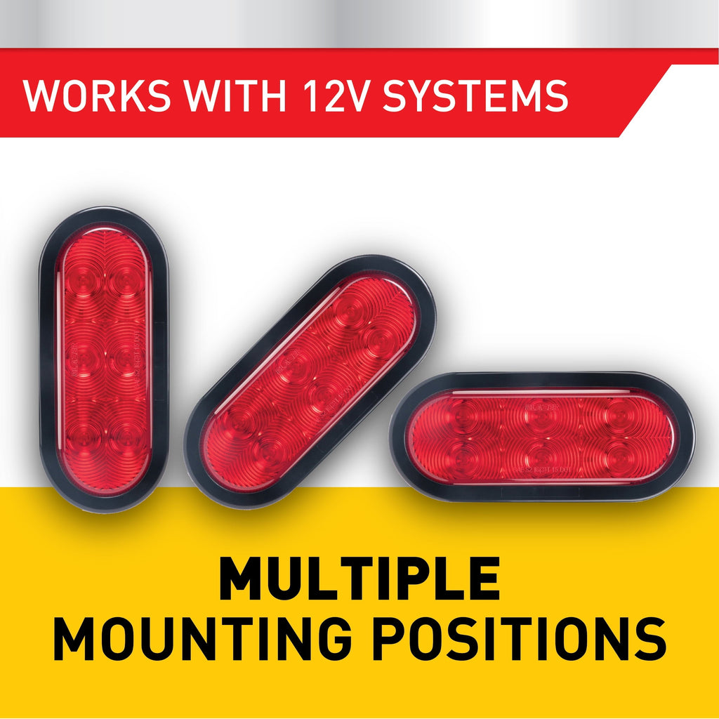 Hopkins Towing Solutions LED 6 in. Red Submersible Oval Stop, Tail, Turn Light, C561RTM