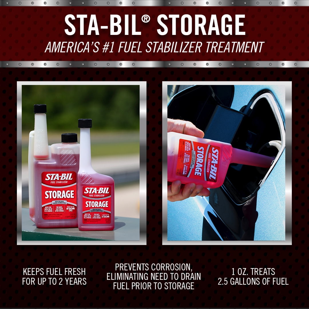 STA-BIL Storage Fuel Stabilizer - Keeps Fuel Fresh for 24 Months - Prevents Corrosion - Gasoline Treatment that Protects Fuel System - Fuel Saver - Treats 20 Gallons - 8 Fl. Oz.