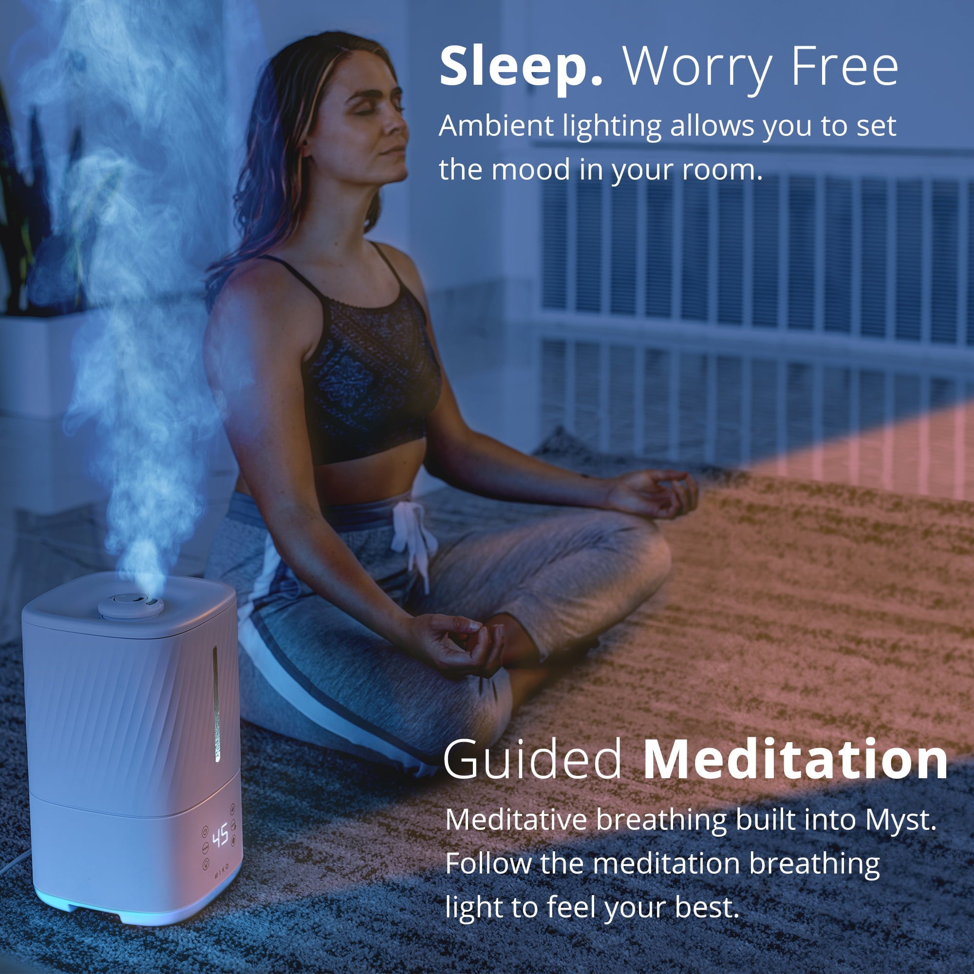 Miko Humidifier for Bedroom, Ultrasonic Cool and Warm Mist Vaporizer with Water Filter, Essential Oils and Smart Control Remotes