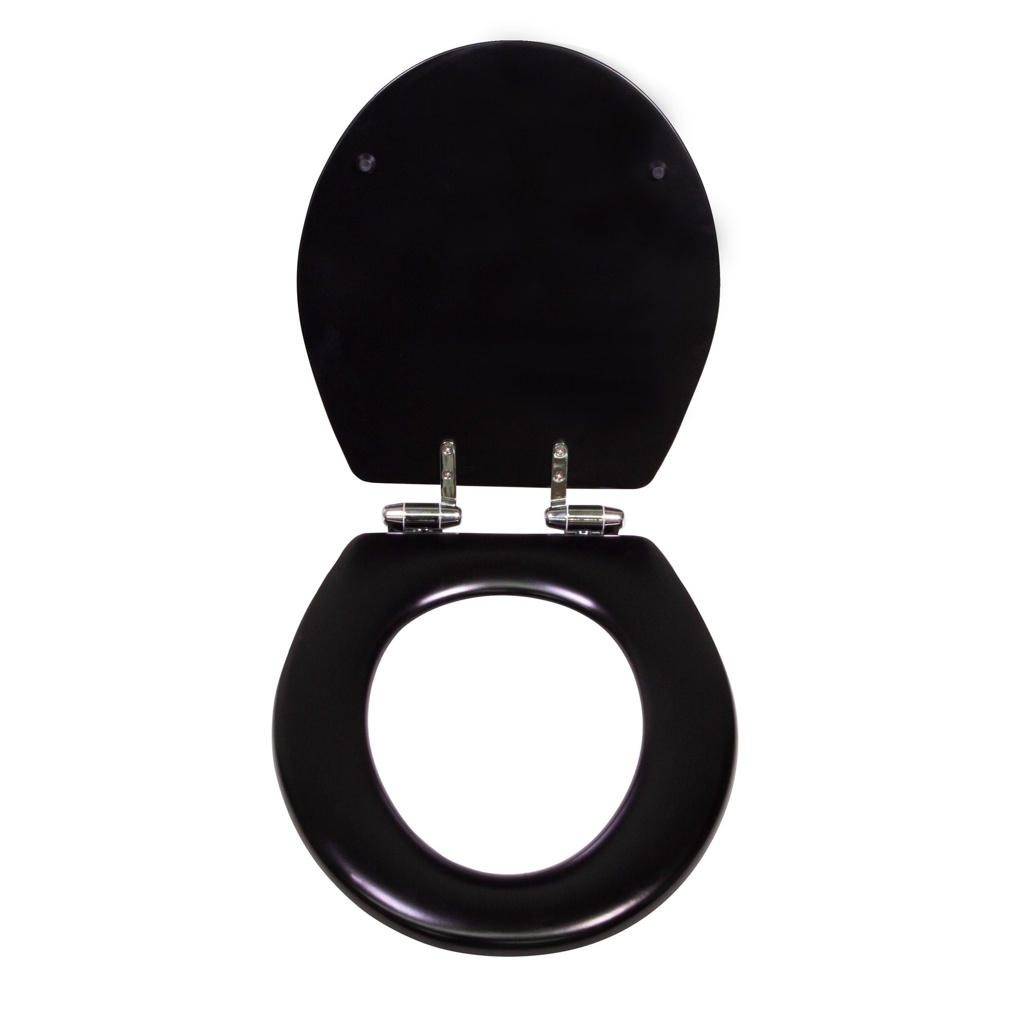 Dalton Toilet Seat Round Soft Close – Black Rustic Wooden Round Standard Toilet Seat for Bathroom  – Design House, 561241-BLK