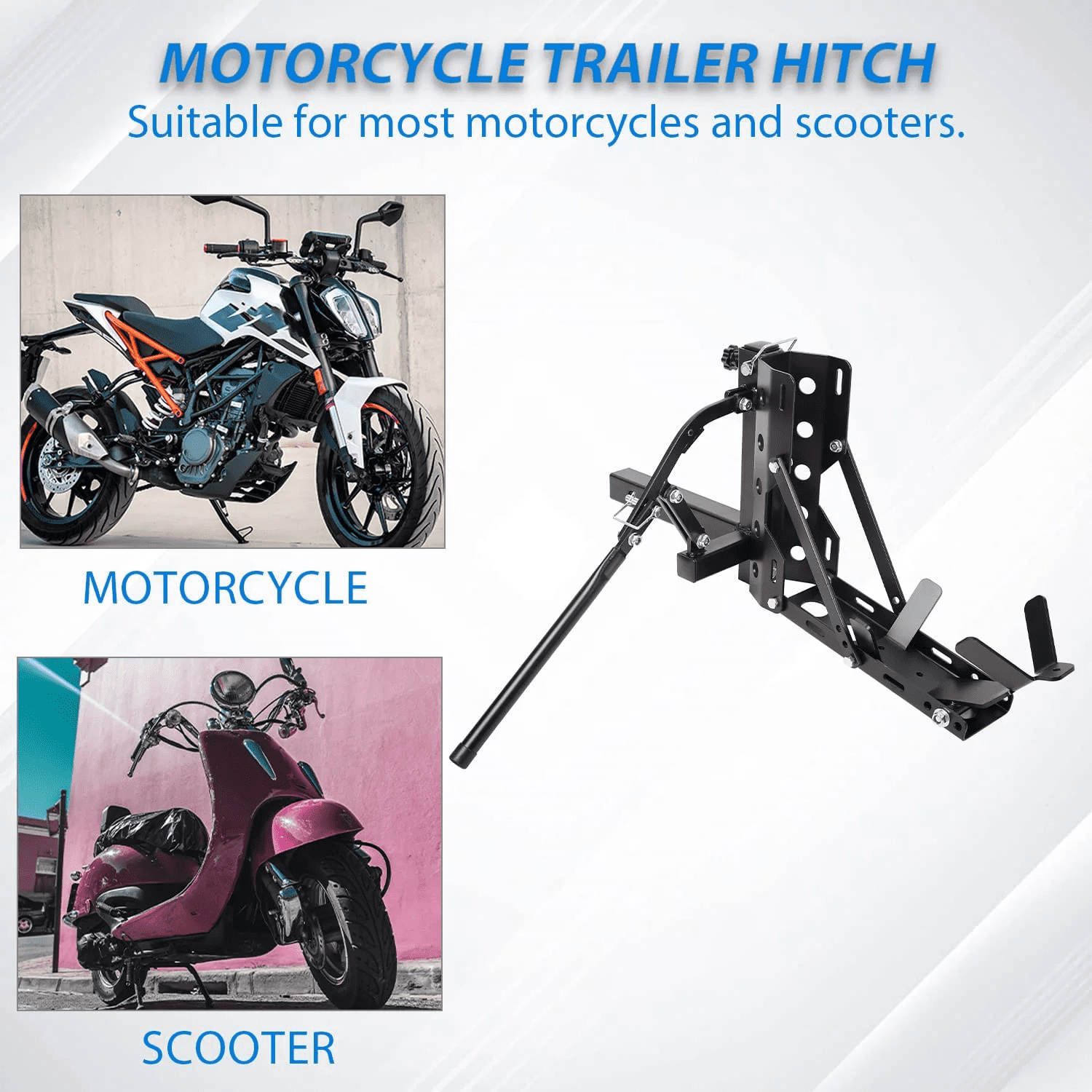 Kojem 800lb Motorcycle Trailer Hitch Carrier Tow Dolly Hauler Mount Rack 2 " Heavy Duty Steel