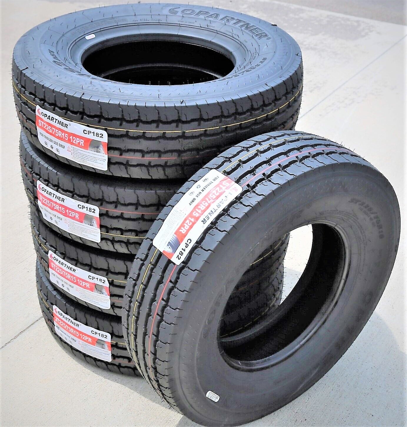 Copartner CP182 All Steel ST 225/75R15 Load F 12 Ply Trailer Tire