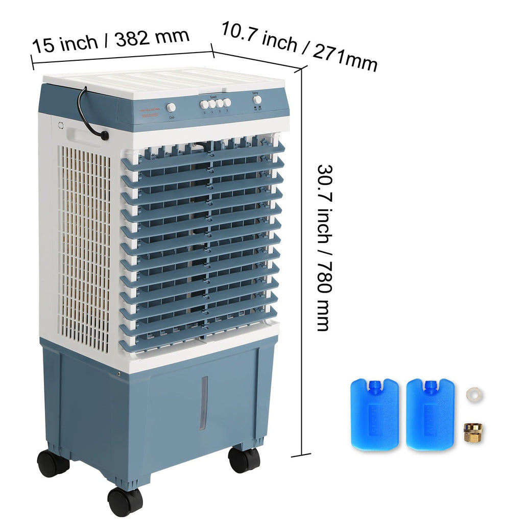 BENTISM Evaporative Cooler Swamp Cooler 3-in-1 1400 CFM 5 Gal Air Humidifier Home