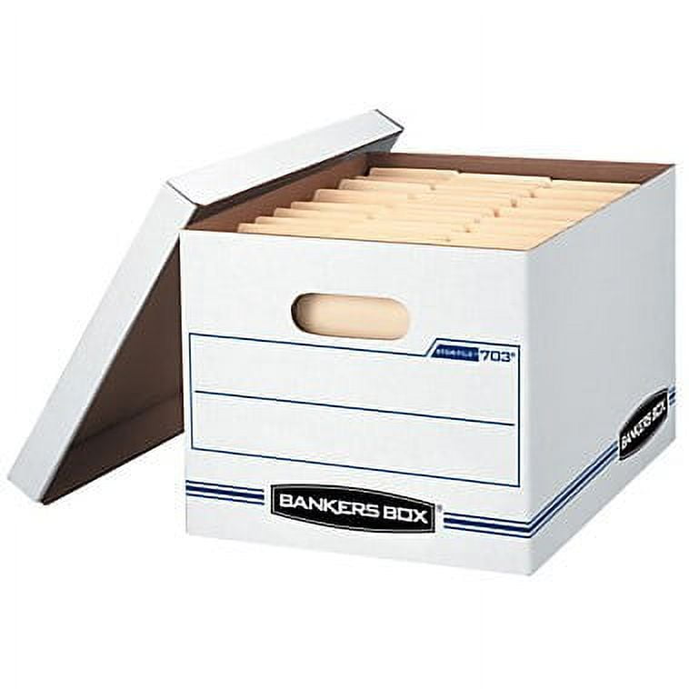 Bankers Box Basic Duty Letter/Legal File Storage Box with Lids, 10 Pack, White