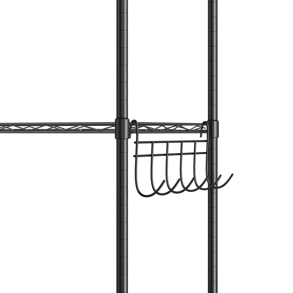 6-Tier Wire Shelving Unit Storage Rack Metal Shelf Organizer with 6 Hooks for Kitchen Bathroom Garage Balcony 21.26" x 11.42" x 62.99"