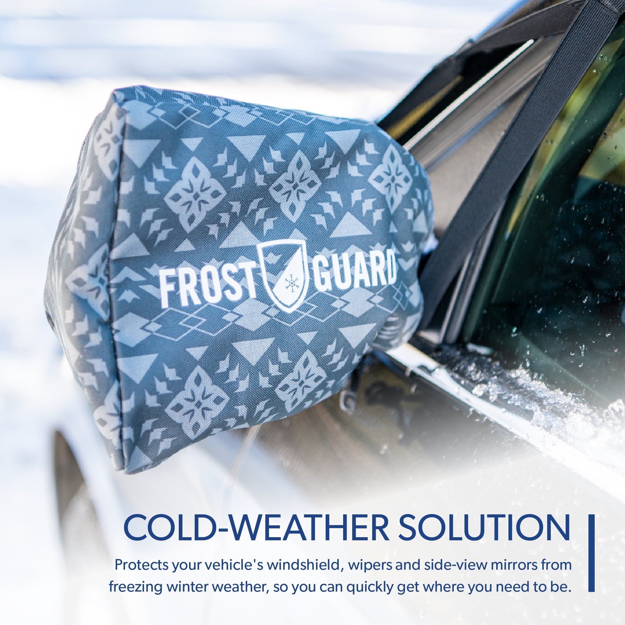 FrostGuard Deluxe Full-Coverage Car Windshield Cover for Ice/Snow, Sweater, 41" x 59"