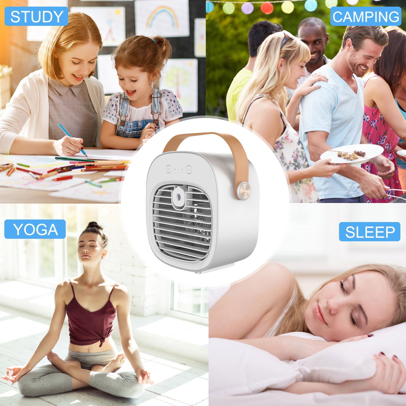 Wmkox8yii Personal Air Purifier USB Air Conditioner Humidifier Fan USB Mini Portable Air Cooler Upgraded Mute