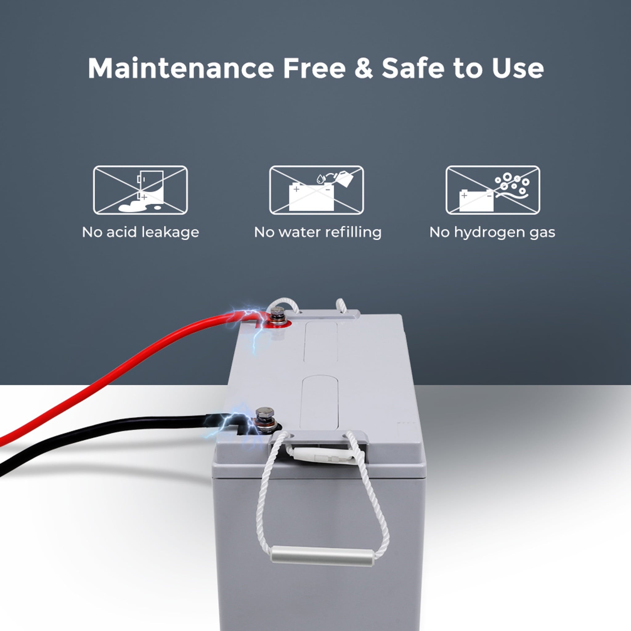 Renogy Deep Cycle AGM Battery 12 Volt 100Ah, 3% Self-Discharge Rate, 2000A Max Discharge Current, Safe Charge Most Home Appliances for RV, Camping, Cabin, Marine and Off-Grid System, Maintenance-Free