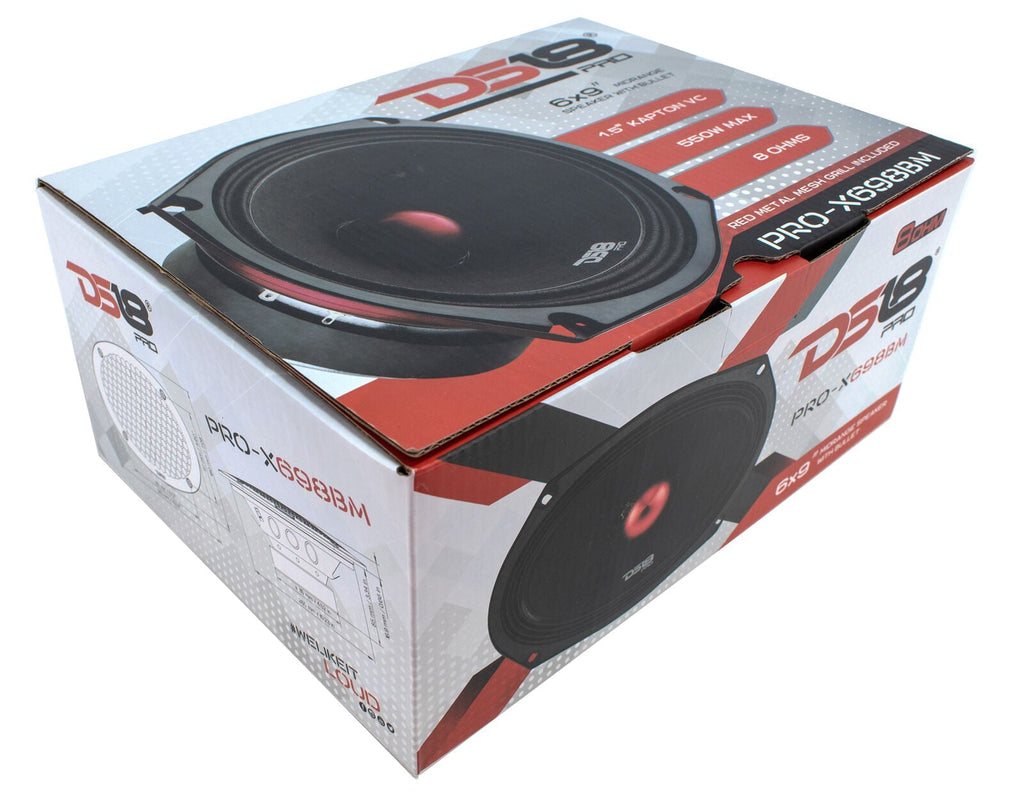 DS18 Pro Car Audio 6x9" Midrange Loud Speaker 550 Watt 8 Ohm PRO-X698BM