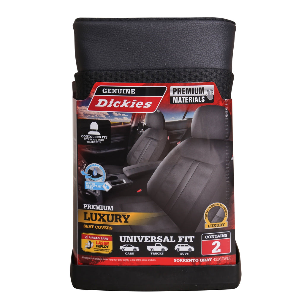 Genuine Dickies 2 Piece Sorrento Car Seat Covers, Gray