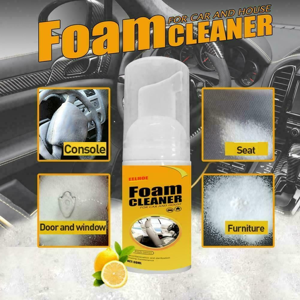 30ML Car Cleaner Foam Wax Shampoo Sofa Seat Upholstery Carpet Dry Stain Remover