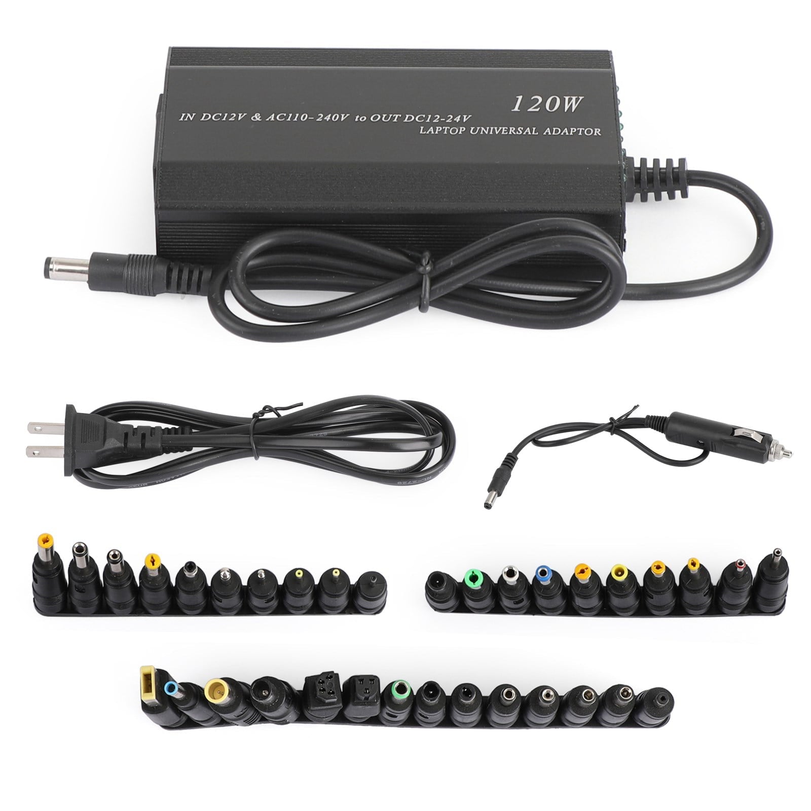 Mad Hornets 120W Car Home 34 Tips Power Supply Adapter Charger for Laptop Notebook US Plug Universal with Multiple Protection Function for Phones Digital Products