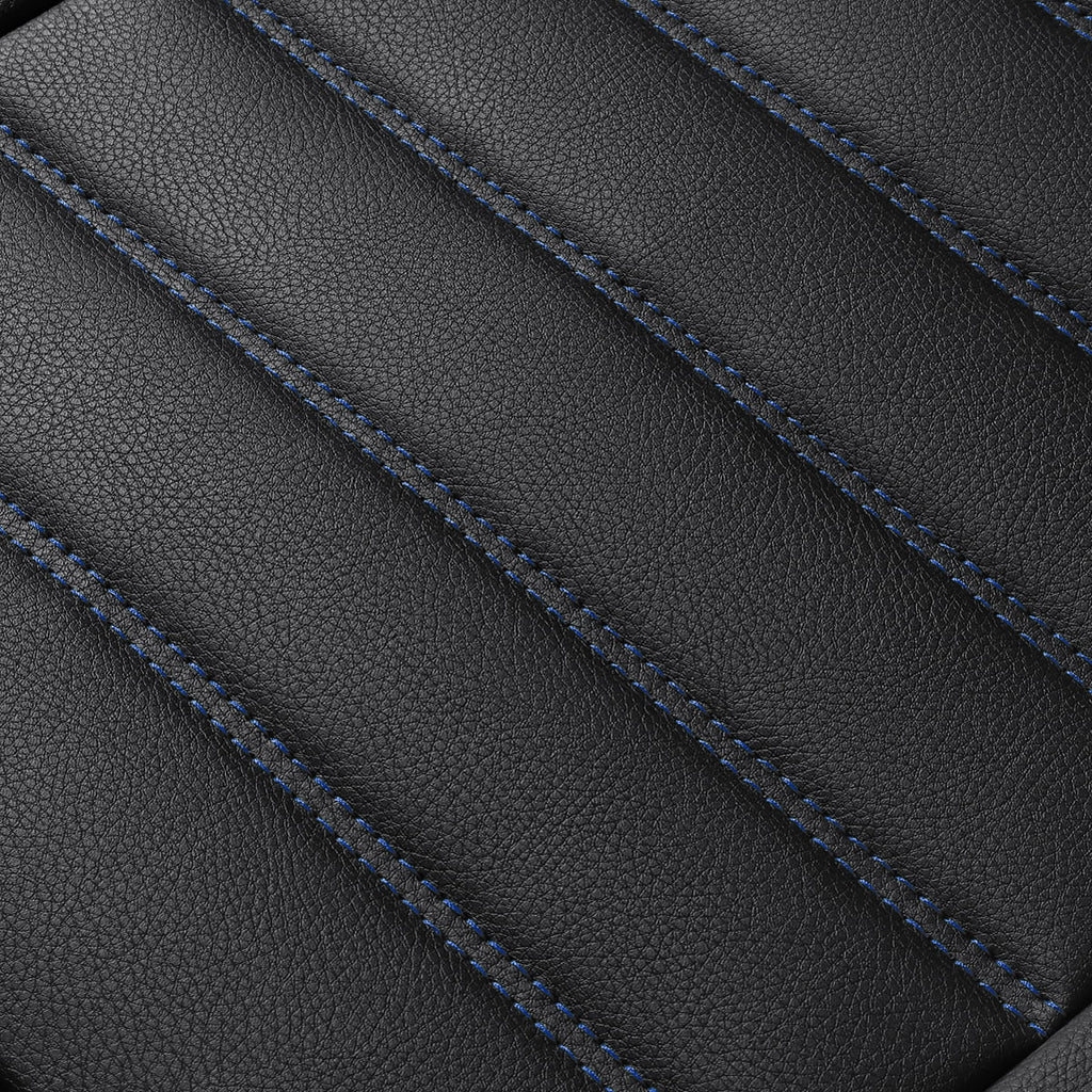 ELUTO Universal Car Front Seat Covers, Water Resistant Breathable PU Leather Seat Protectors Auto Interior Accessories, Blue, 1 Piece