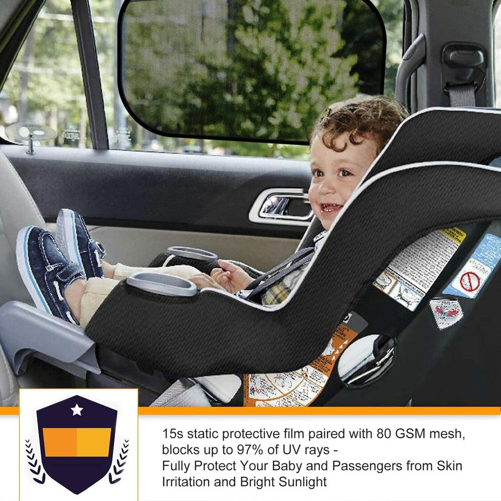 AstroAI Car Window Shade -2 Pack Semi Transparent & 2 Pack Transparent- 20" x 12" Side Car Window Fit SUV and Most Cars