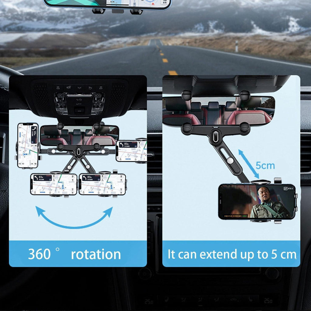 RIWPKFH Car Rearview Mirror Phone Holder Adjustable Phone Holder Mount for Mobile Phone GPS Support Stand Car Gadget Accessories