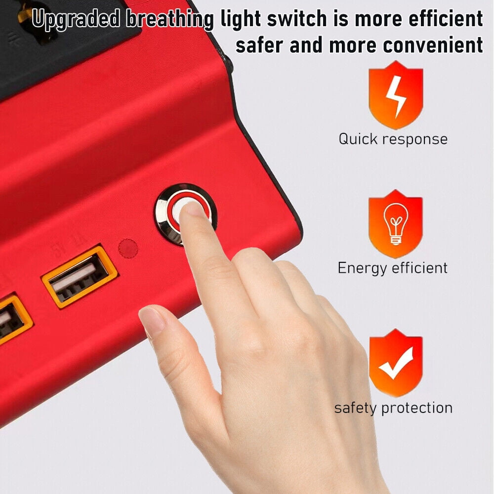 MDHAND 3000/4000/6000W Vehicle Car Power Inverter DC 12V to AC 110V Converter Modified Sine Wave,4 USB Outlets RV Solar Converter LED