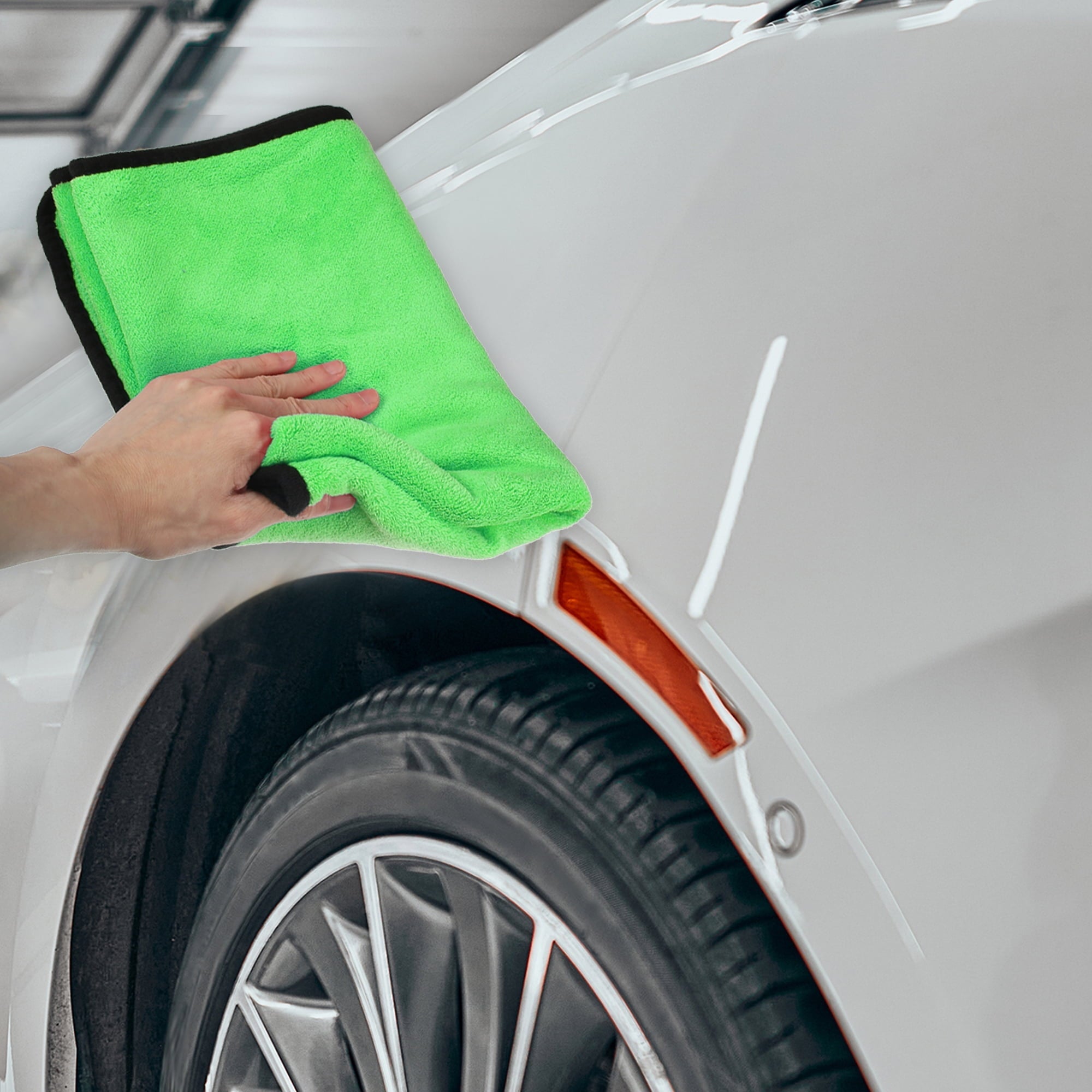 Grey Green 80 x 60cm Microfibre Car Drying Towel Extra Large Car Cleaning Super Absorbent Car Drying Cloth Dryer 2pcs