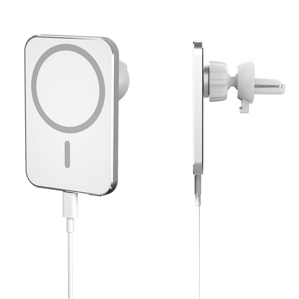 Magsafe Car Mount Charger, Magsafe Magnetic Car Wireless Charger, Magnetic Suction Charging Mobile Holder for iPhone 14/13 Pro Pro Max (White)