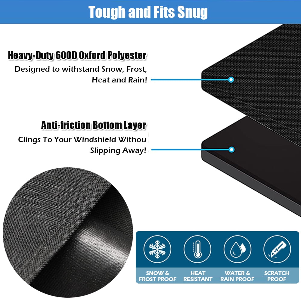 Rear Snow Cover & Car Windshield with Magnetic Edge Shade, iClover All Weather Back Window Frost Cover Protection from Snow, Ice & Sun Fits Most Cars, Suvs & Vans Winter Accessories - Rear Cover