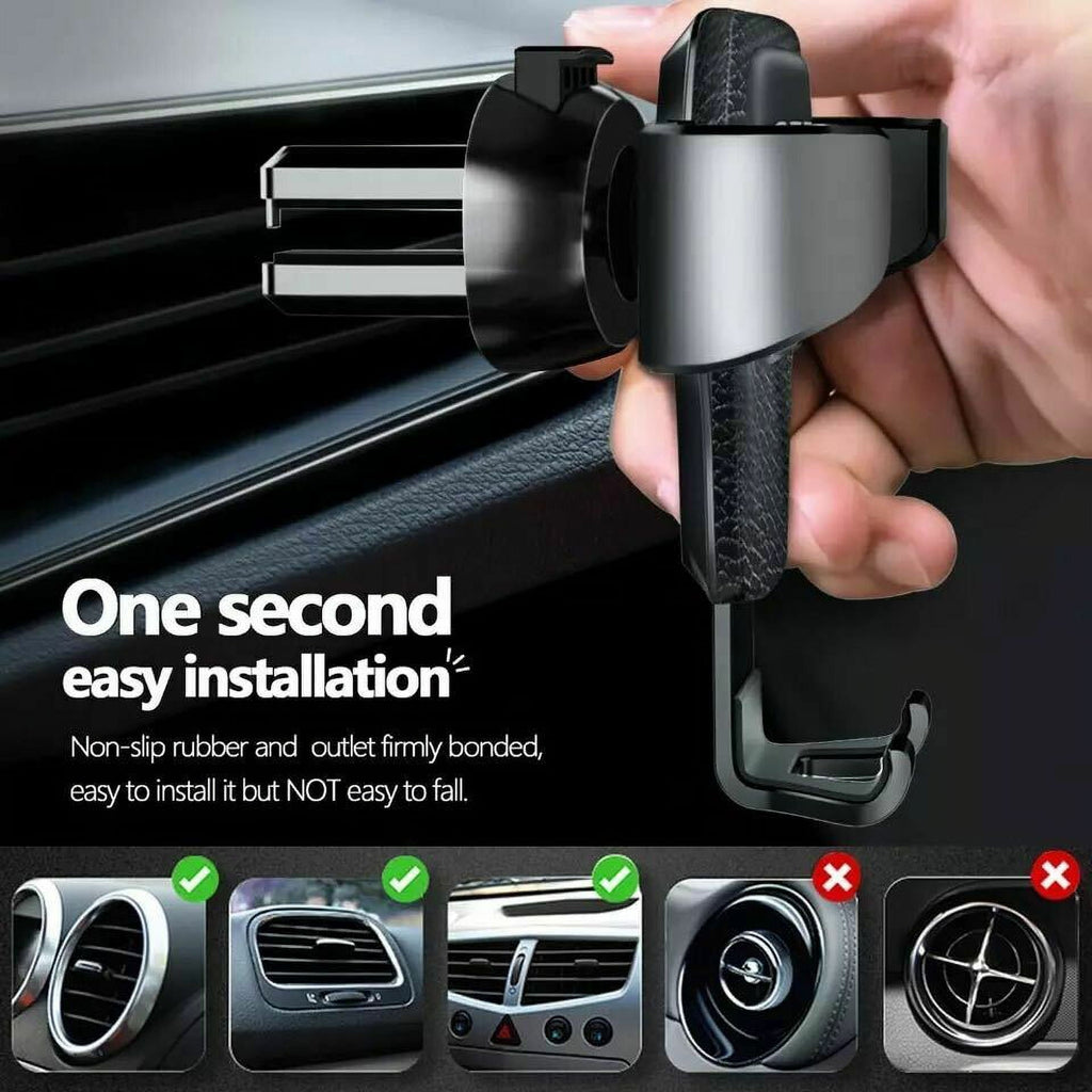 2 Pack Universal Auto-Clamping Gravity Air Vent Car Mount Holder Cradle for Cell Phone Smartphone