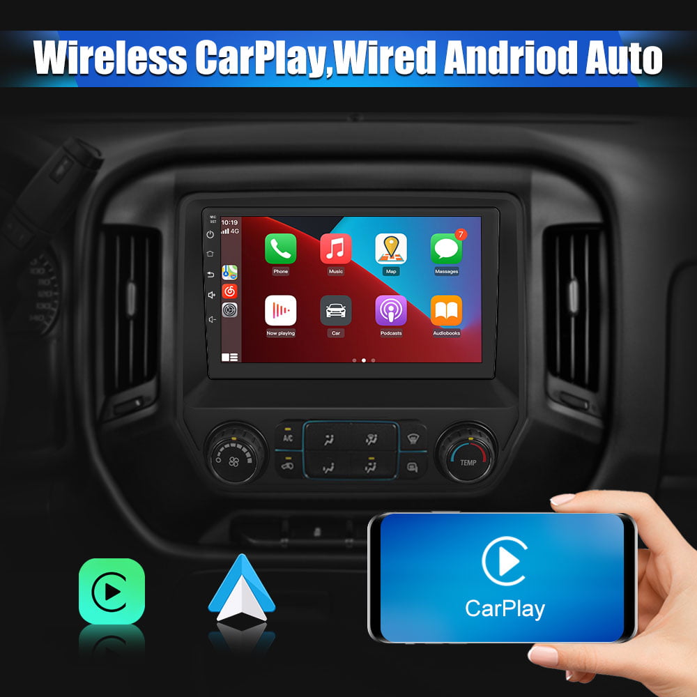 AWESAFE Apply Carplay Car Radio Stereo for Chevrolet Chevy Silverado GMC Sierra 2014-2018 10 Inch Touch Screen Car Video Player Support Car Stereo with Android Auto Gps Bluetooth