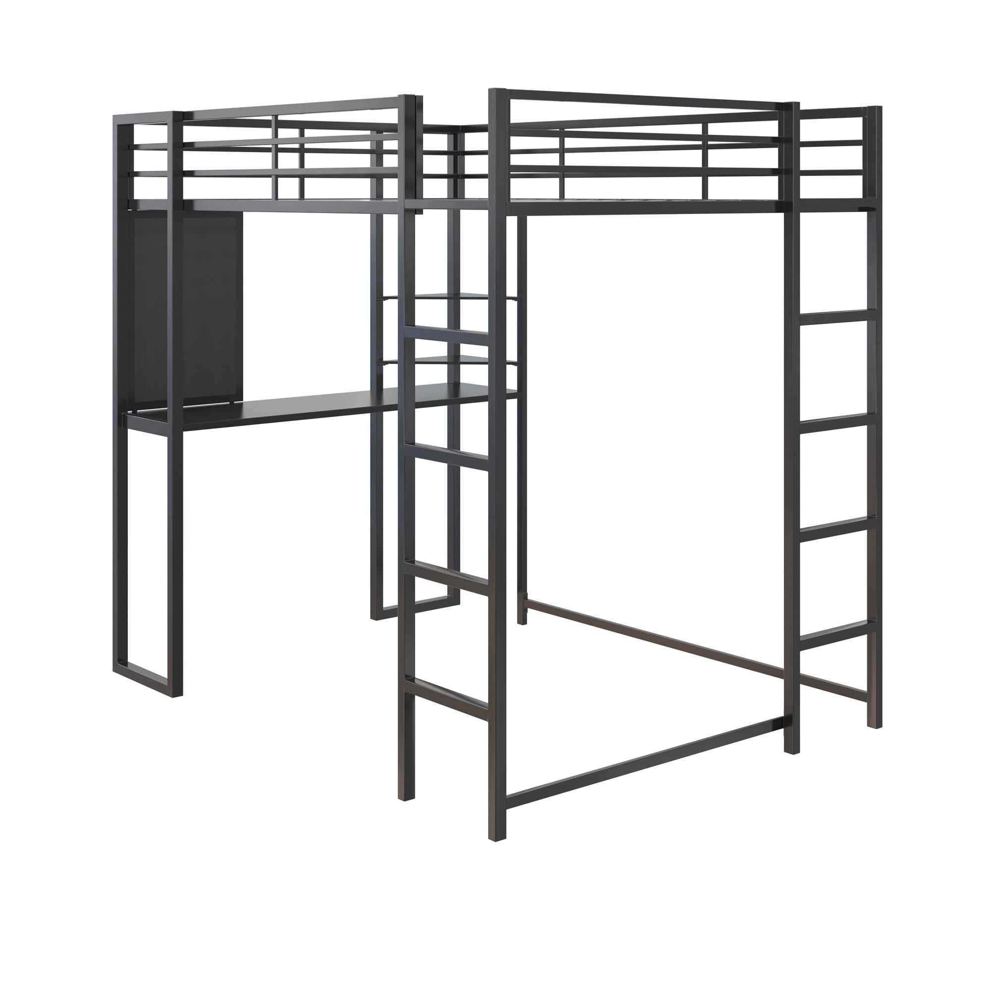 Teen Novogratz Hunter Full Size Metal Loft Bed, Black