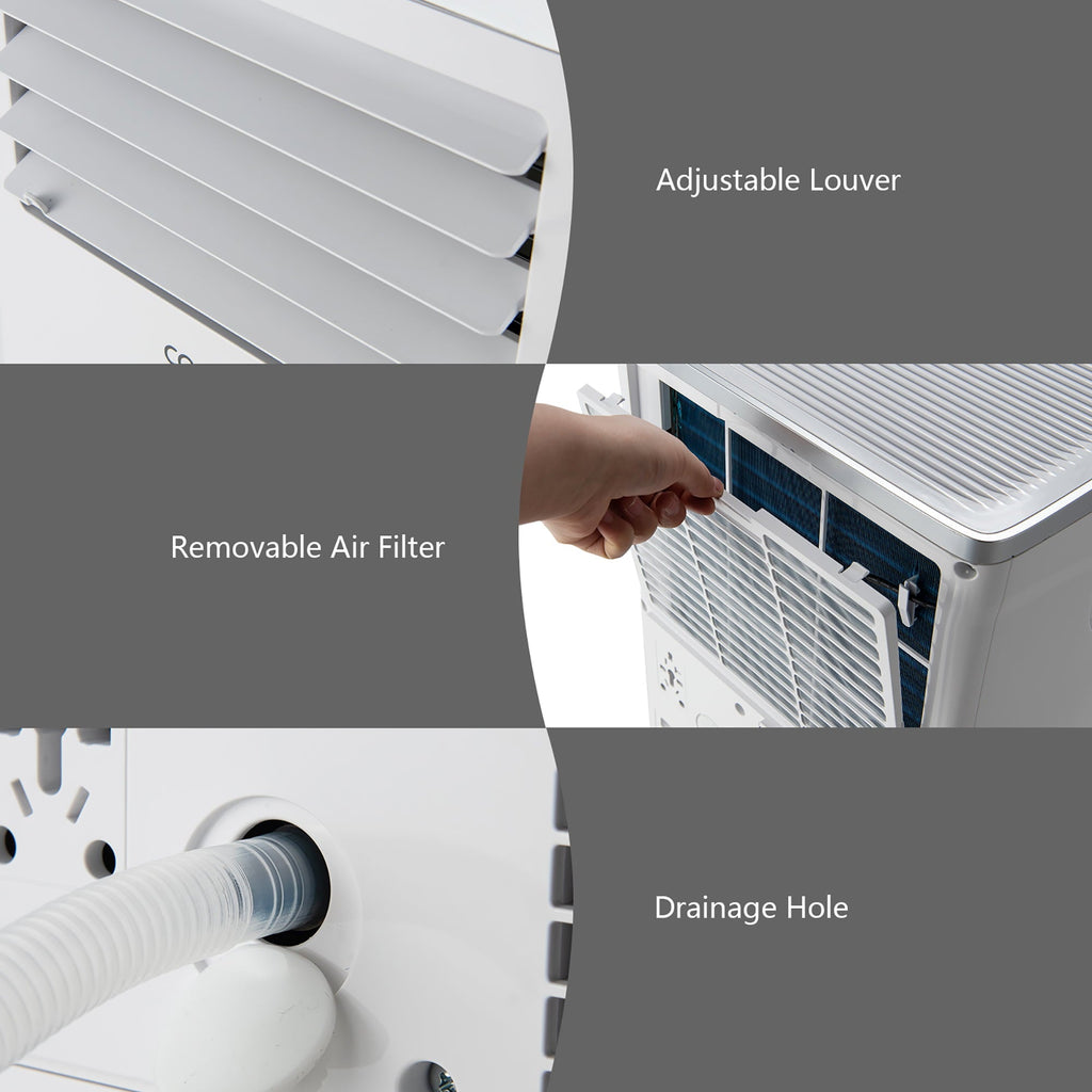 Costway 5000 BTU (8000 BTU ASHRAE) Portable Air Conditioner 3-in-1 Air Cooler with Remote Control