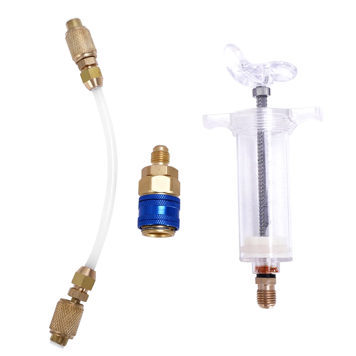 Oil Dye Injector Air Conditioning Injection Tool Hand Air Conditioning Car Oil Injection Dye Injection Tool Premium Durable Liquid Oil Coolant Filler Tube 30ml for Car Accessory