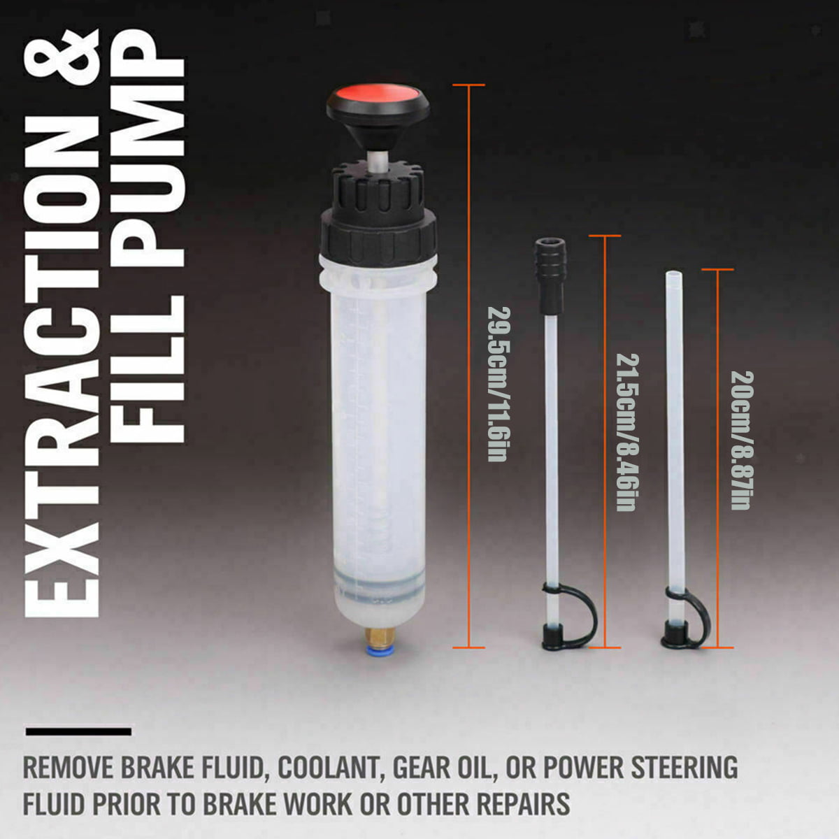 Toorise Car Oil Fluid Extractor 200CC Oil Suction Syringe Auto Air Pump Filling Syringe Bottle Transfer Liquid Extractor Manual Filling Pump for Automobile Fuel Oil Brake Fluid Coolant