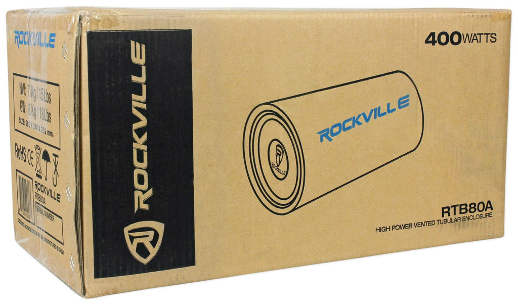 Rockville RTB80A 8" 400 Watt Powered Subwoofer Bass Tube + MP3 Input