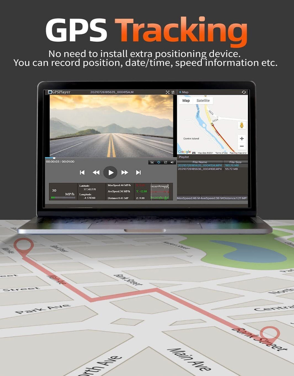 WOLFBOX 12" 1080P Mirror Dash Cam with Full Touch Screen,Backup Camera Rear View Mirror Dash Camera, Parking Monitor, Free 32GB TF Card & GPS