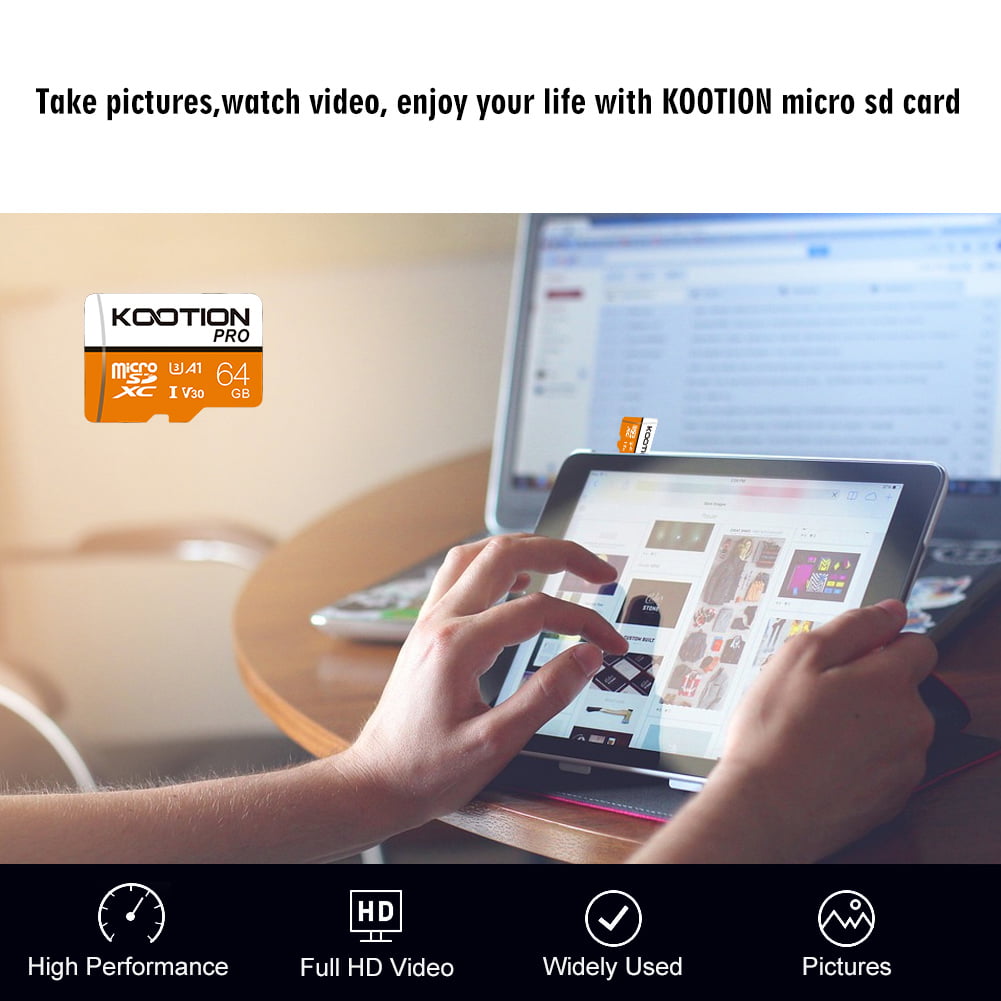 KOOTION 64GB Micro SD Cards 3 Pack Memory Card U3 SDXC High Speed TF Card 4K Full HD Video for Phone, Camera, Security Cam, Tablet