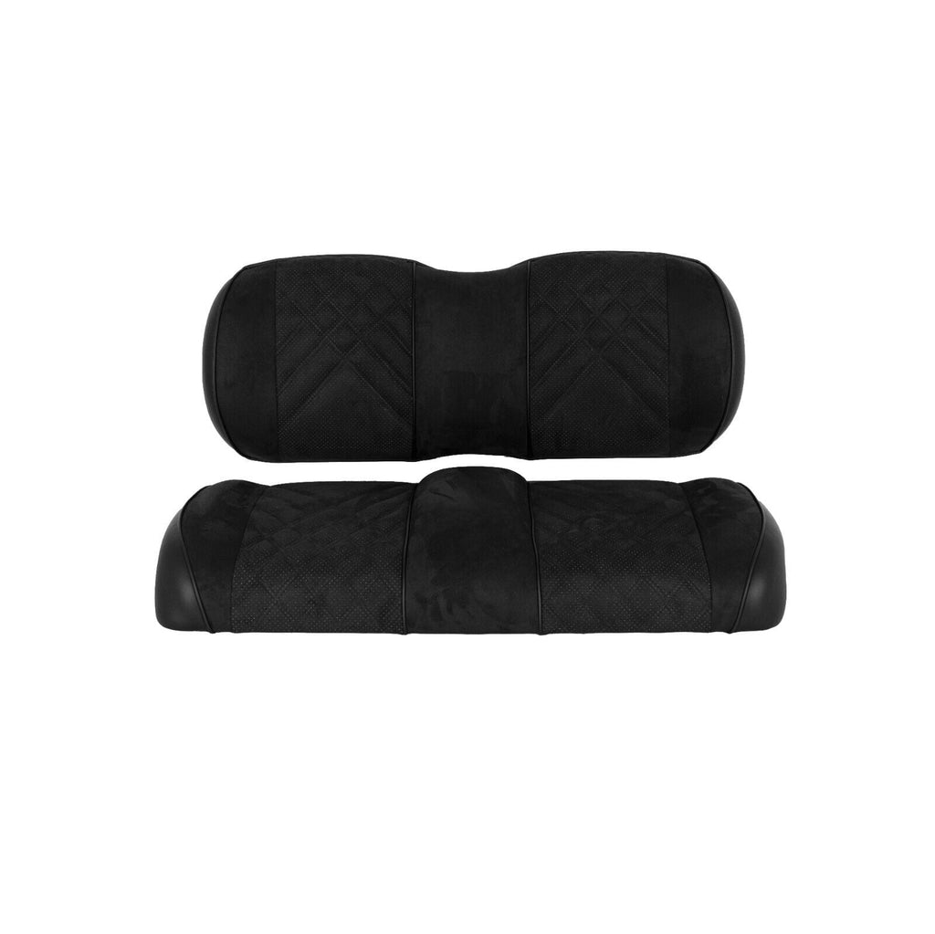 Premium Suede Front Seat Cushions for Club Car Precedent/Tempo/Onward Golf Cart - Black