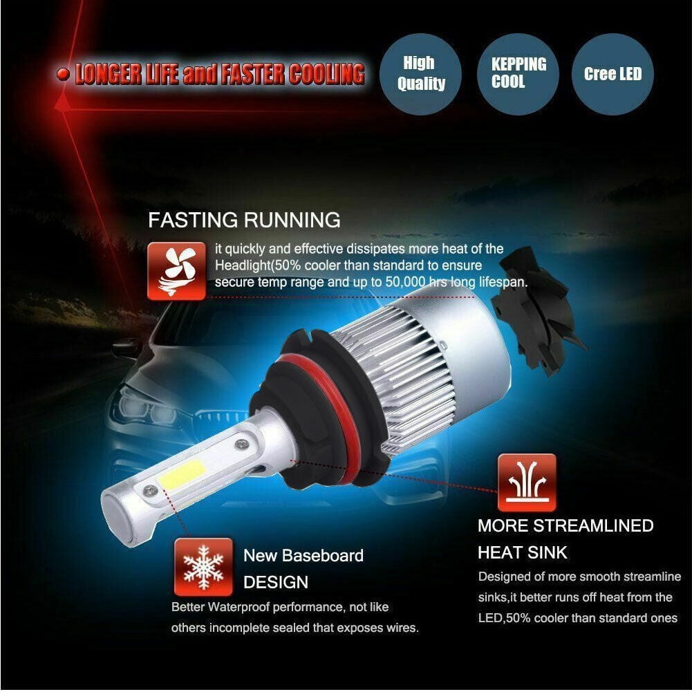 LED Headlight Bulb Hi/Lo Kit 9007 HB5 8K blue For 1987-2004 Ford F150 F250 F350
