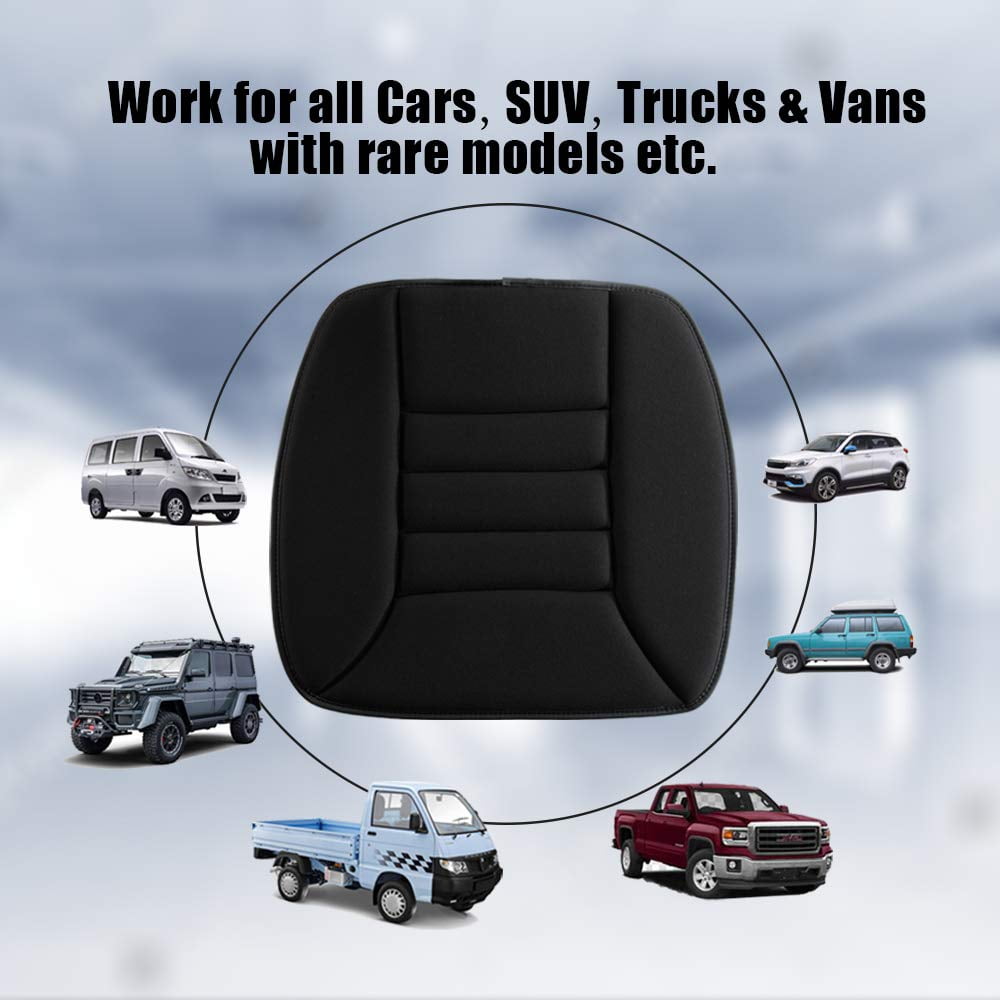Car Seat Cushion with 1.2inch Comfort Memory Foam, Seat Cushion for Car and Office Chair (Black)