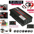 "Car Inverter 6000W, DC 12V to AC 110V Power Inverter with Dual Smart USB Ports Car Adapter Pure Sine Wave Power Voltage Transformer Converter"
